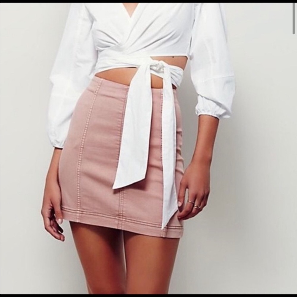 Free People Modern Femme denim mini skirt